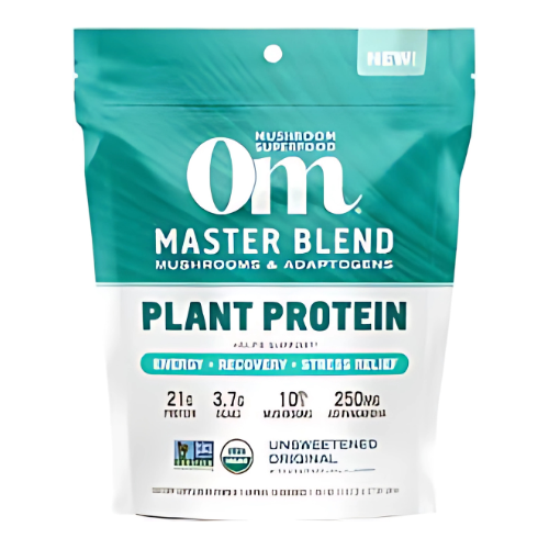 OM Mushroom Superfood Master Blend Mushroom Plant-Based Protein, 17.07 oz, 16 Servings Unsweetened Original