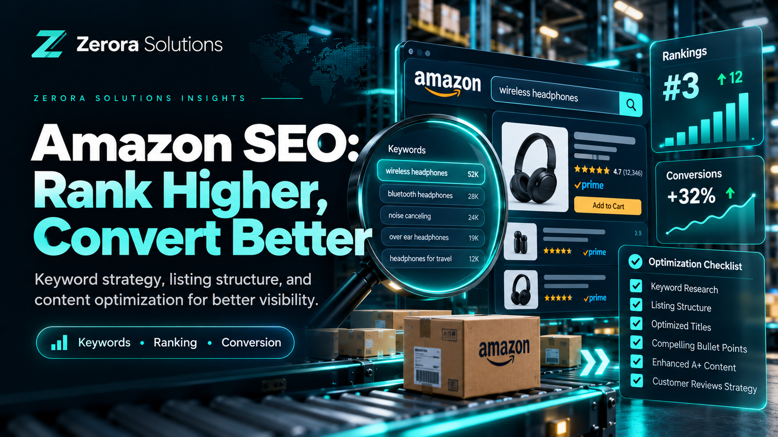 Zerora Solutions Amazon SEO guide illustration