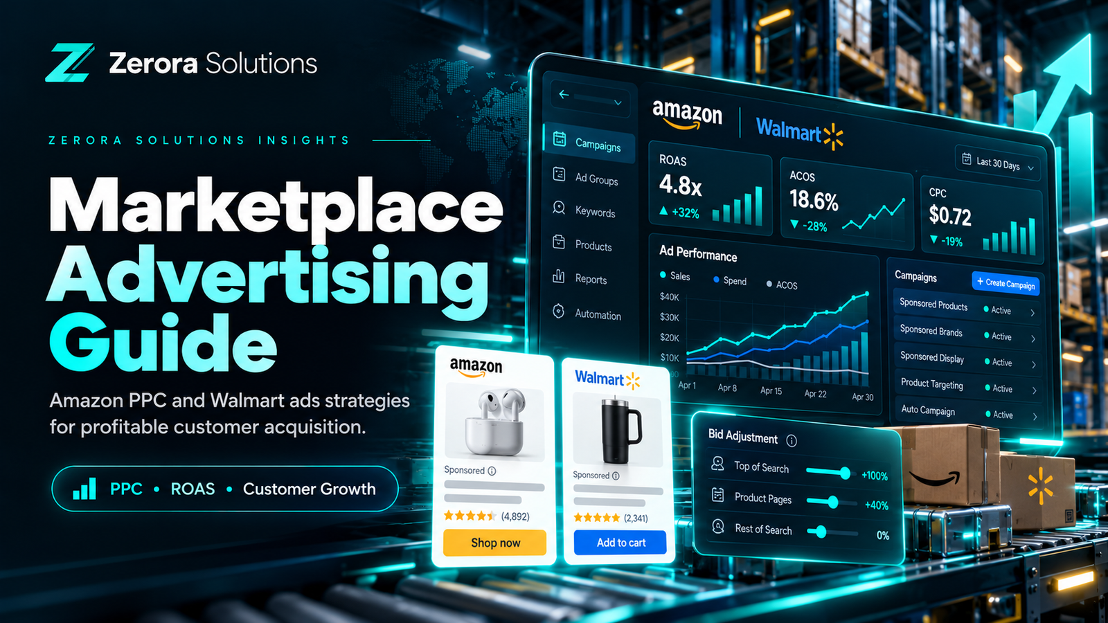Zerora Solutions marketplace advertising guide illustration
